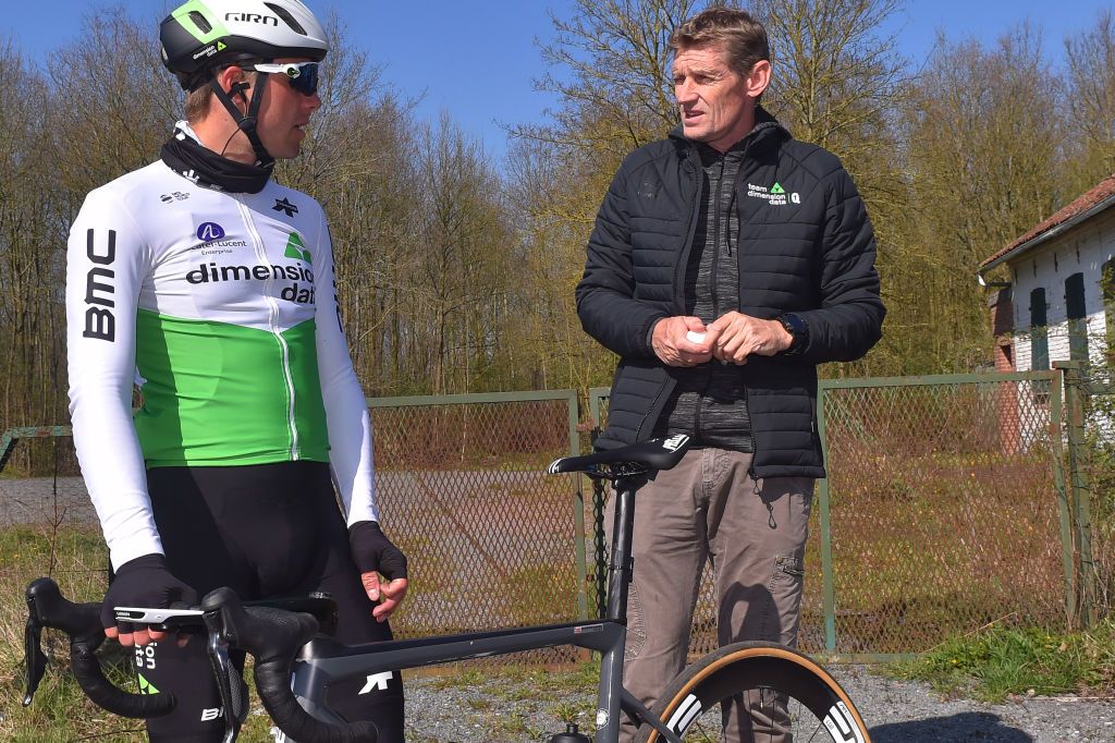 Edvald Boasson Hagen (Team Dimension Data) and Rolf Aldag
