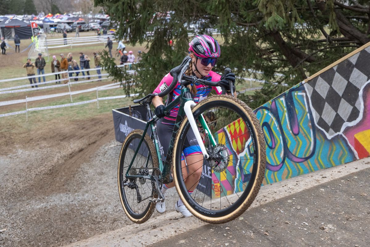 Lizzy Gunsalus fell off the lead group early, and spent much of the race alone chasing to get back to the front group.