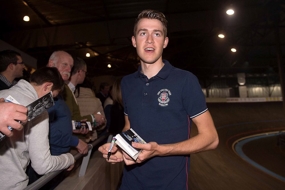 Laurens de Plus at the Etixx-QuickStep team presentation.