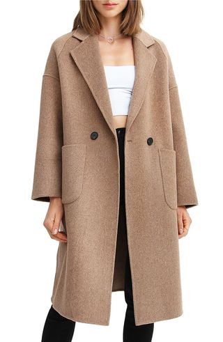 Belle and Bloom Publisher Double-Breasted Wool Blend Coat