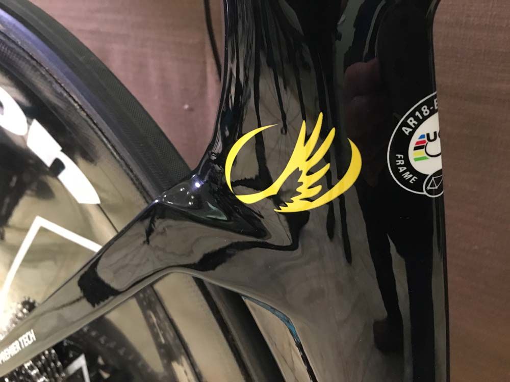 The Astana logo is on every bike