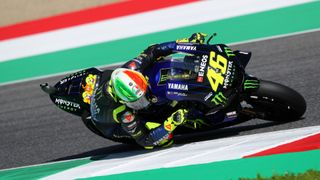 Valentino Rossi of Monster Energy Yamaha on track at the 2019 Moto GP Oakley Grand Prix of Italy.