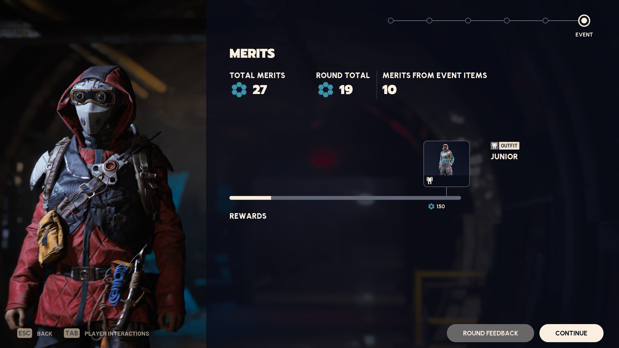 Arc Raiders Merits: The end-of-match overview screen showing the conversion of XP into Merits.