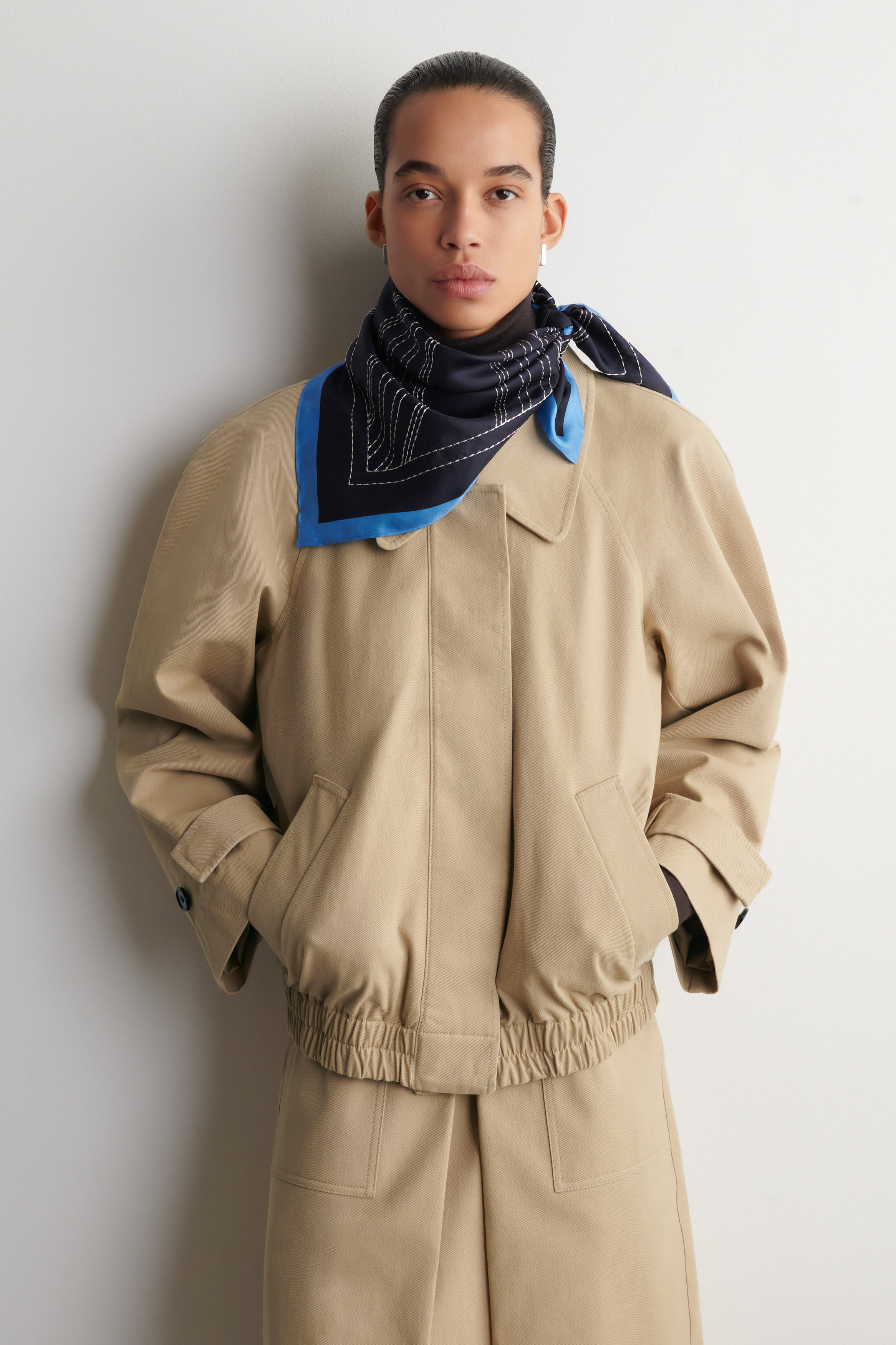 Rounded Cotton Blouson Jacket