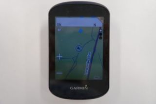 Garmin Edge 530 bike computer showing display featuring color maps