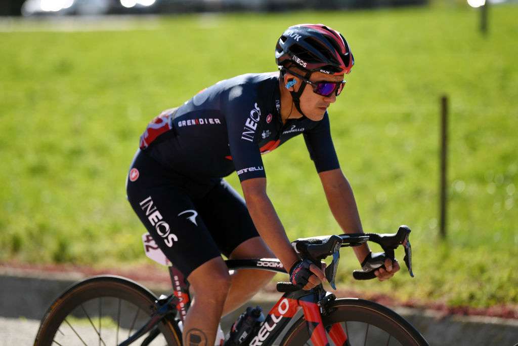 VALLTER 2000 SETCASES VALL CAMPRODON SPAIN MARCH 24 Richard Carapaz of Ecuador and Team INEOS Grenadiers during the 100th Volta Ciclista a Catalunya 2021 Stage 3 a 2031km stage from Canal Olmpic de Catalunya to Vallter 2000 Setcases Vall Camprodon 2125m VoltaCatalunya100 on March 24 2021 in Vallter 2000 Setcases Vall Camprodon Spain Photo by David RamosGetty Images