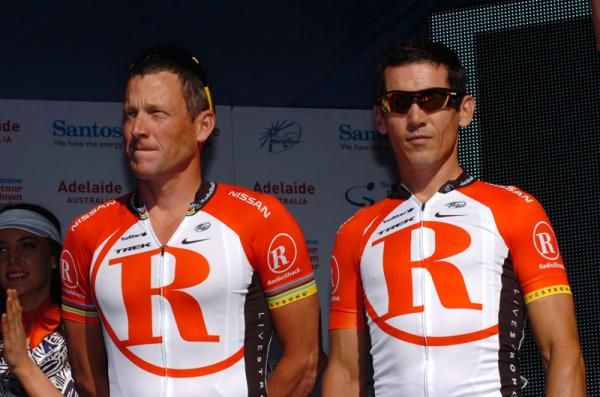 With Lance Armstrong at the start of the Tour Down Under in 2011