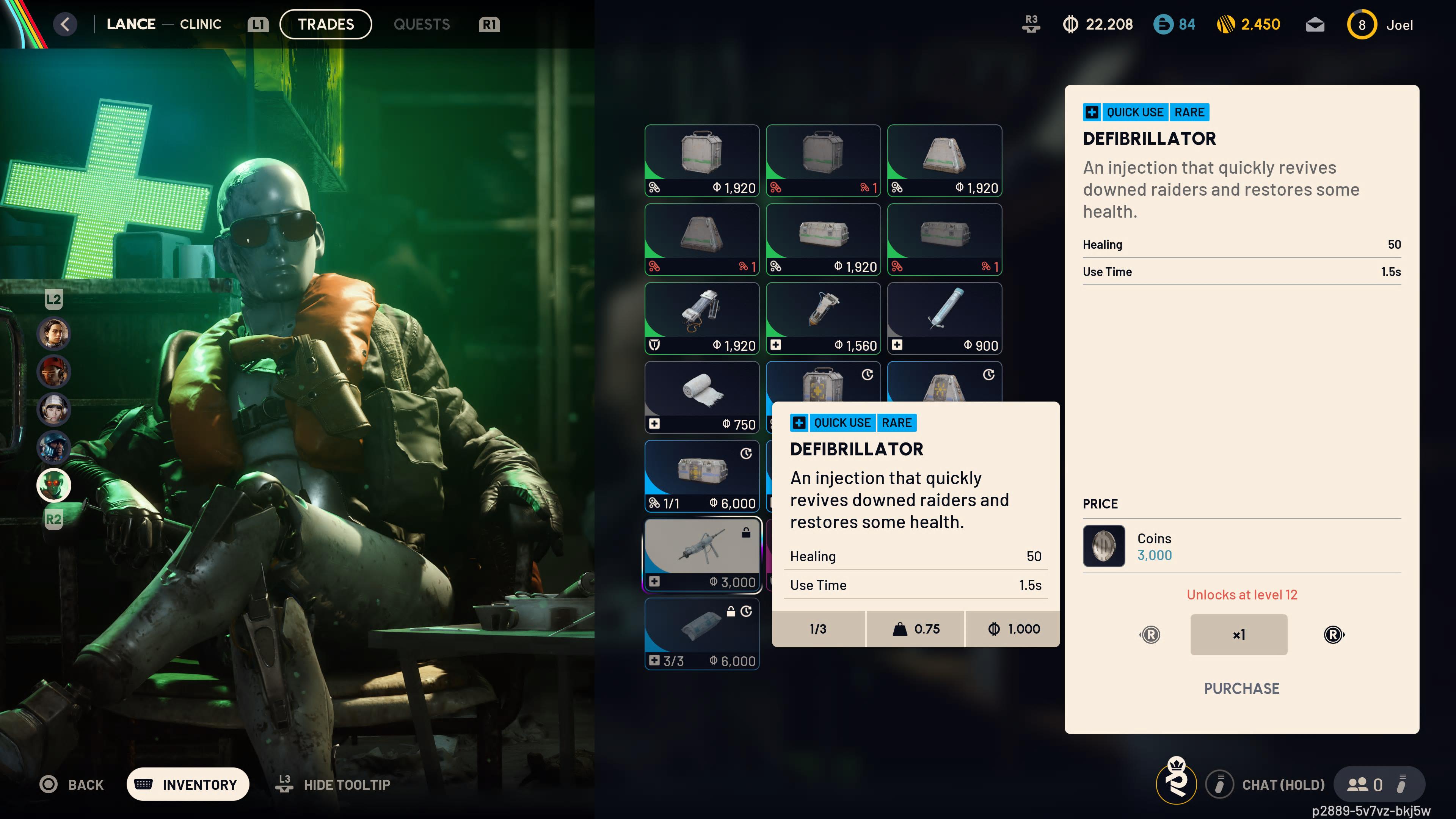 A defibrillator is sold by Lance in Arc Raiders