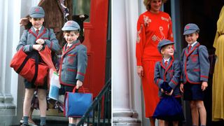 Prince William and Prince Harry in their school uniforms