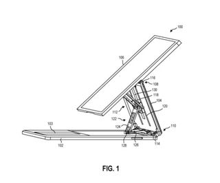 A Microsoft patent showing a radical new laptop hinge