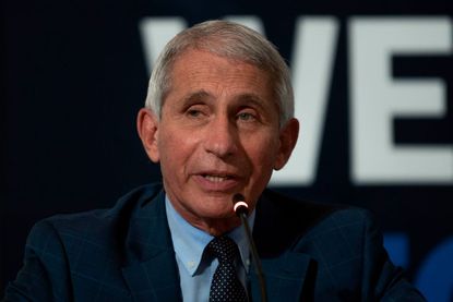 Director of the National Institute of Allergy and Infectious Diseases Anthony Fauci participates in a roundtable discussion on donating plasma at the American Red Cross National Headquarters 