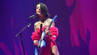 Annie Clarke, aka St. Vincent, performs live on stage at Brixton Academy on October 17, 2017 in London, England