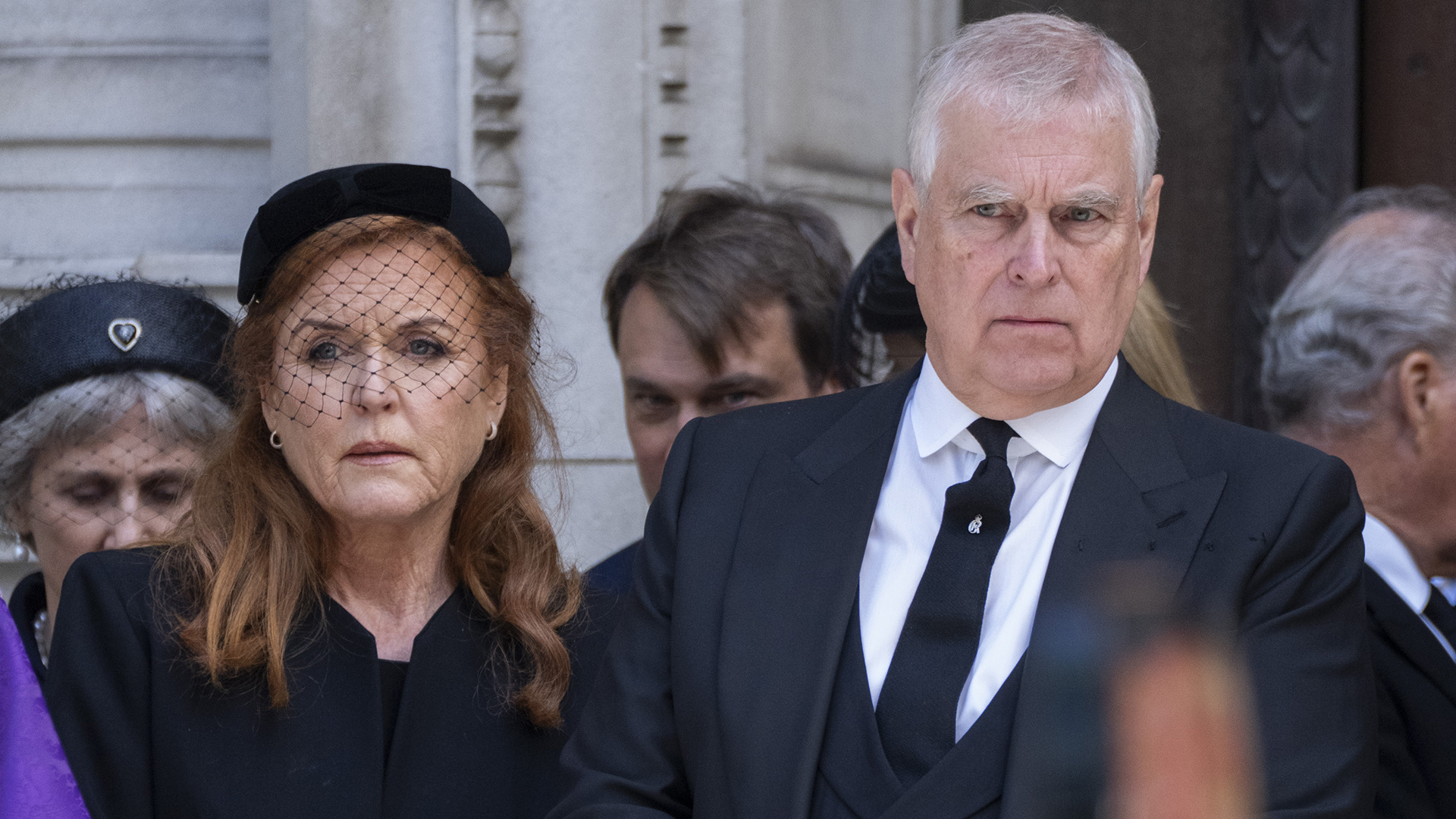 LONDON, ENGLAND - SEPTEMBER 16: Prince Andrew, Duke of York and Sarah Ferguson, Duchess of York attend the funeral of Katharine, Duchess of Kent at Westminster Cathedral on September 16, 2025 in London, England. Katharine, Duchess of Kent was married Prince Edward, Duke of Kent, the first cousin of Queen Elizabeth II. She died on September 4 at the age of 92 at Kensington Palace surrounded by her family. Having converted to Catholicism in 1994, her funeral takes place at Westminster Cathedral and is the first Catholic funeral to be held for a member of the royal family in modern British history. Her Royal Highness will be laid to rest at the Royal Burial Ground at Frogmore, Windsor. (Photo by Mark Cuthbert/UK Press via Getty Images)