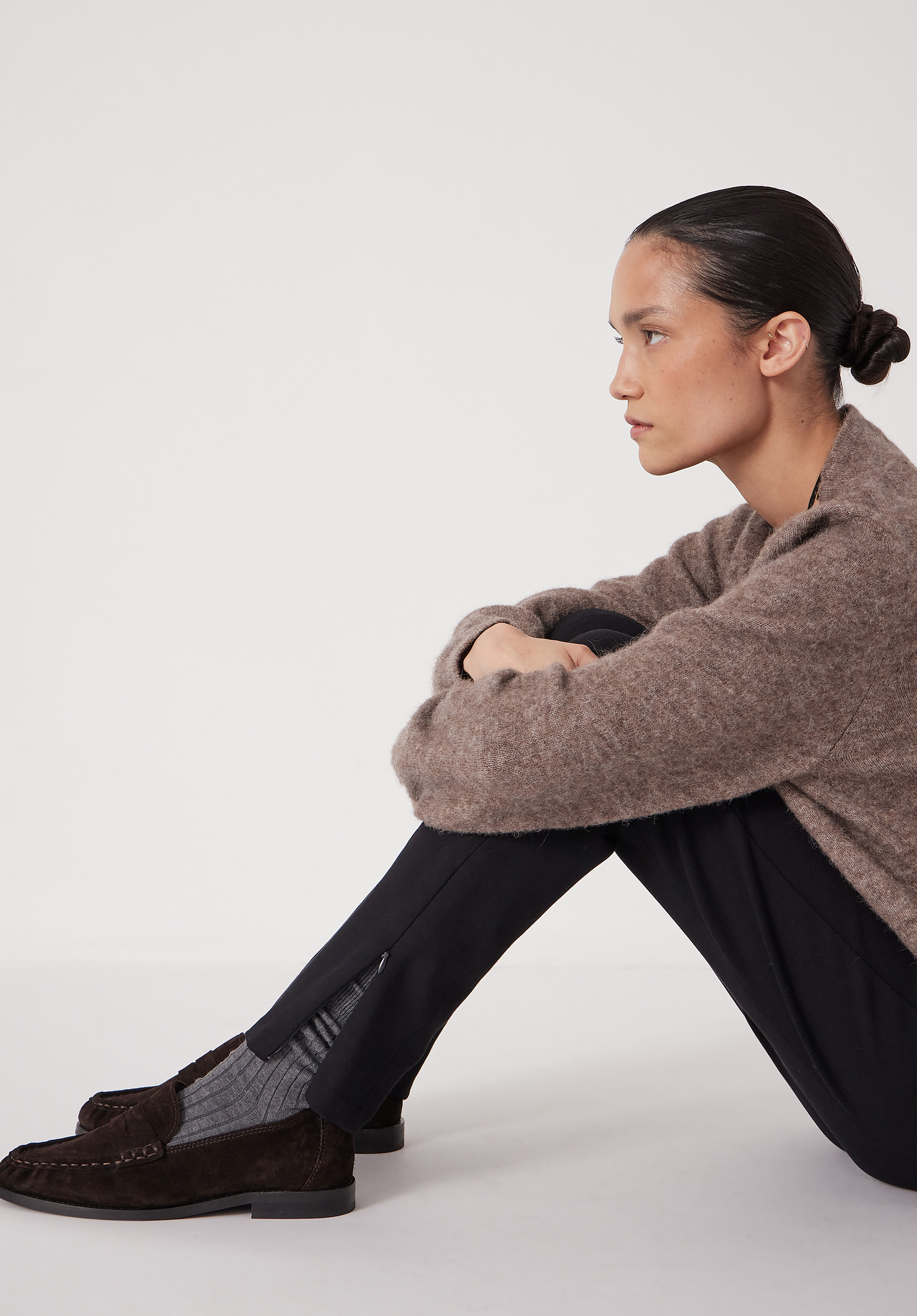 Slim Ponte Zip Detail Cigarette Trouser