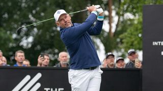 Lee Westwood takes a shot at the International Series England