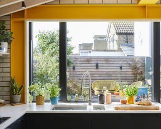 kitchen window with yellow RSJ