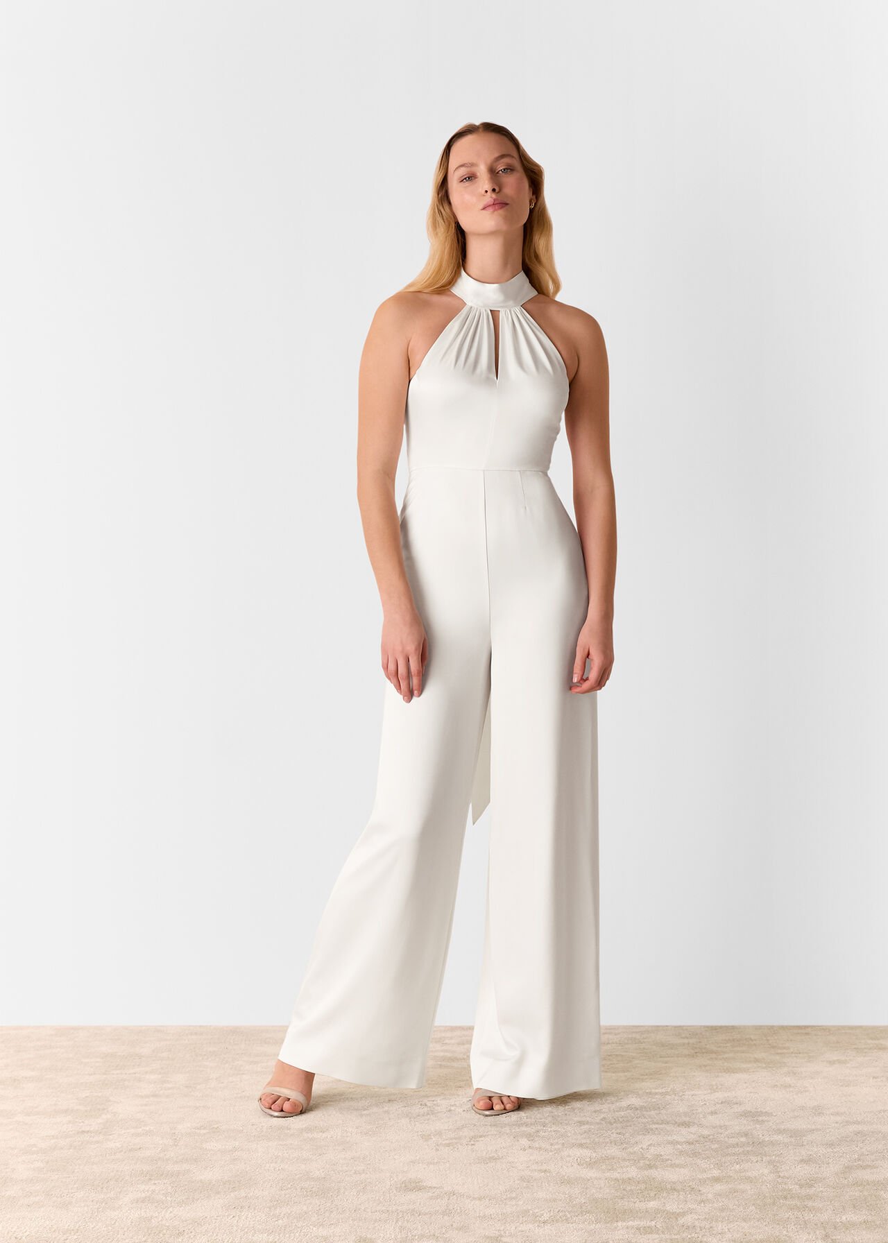Ivory Halterneck Bridal Jumpsuit
