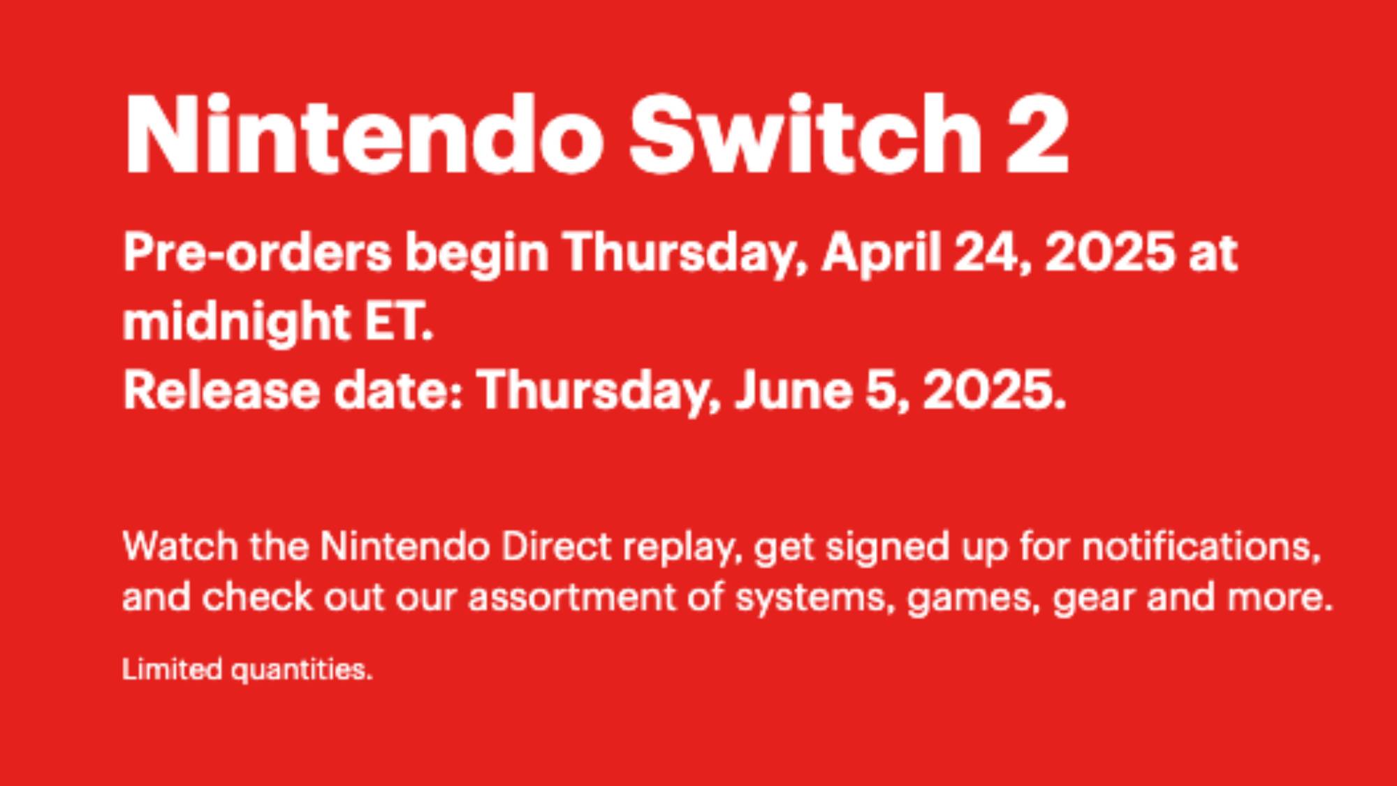 Best Buy Switch 2 pre-order information