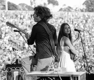 Bob Weir and Donna Godchaux with the Grateful Dead at Santa Barbara Stadium on June 4, 1978