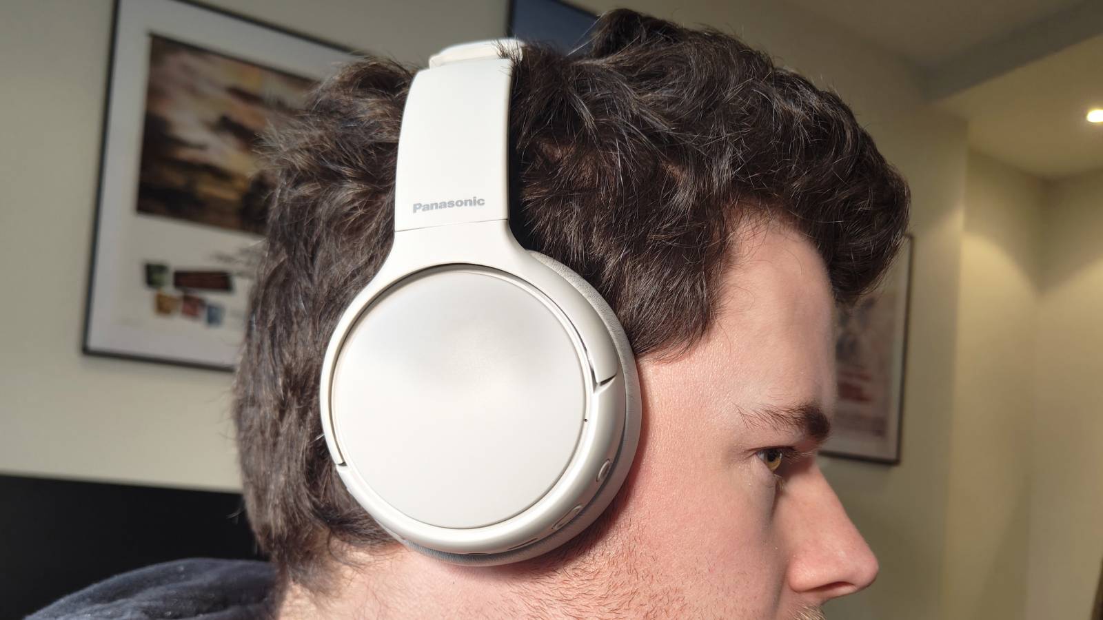 The Panasonic RB-M600 on a man's head.