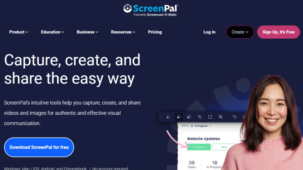 Website screenshot for Screencast-O-Matic