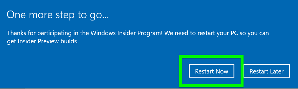 Windows 10 new start menu how to - Click Restart Now