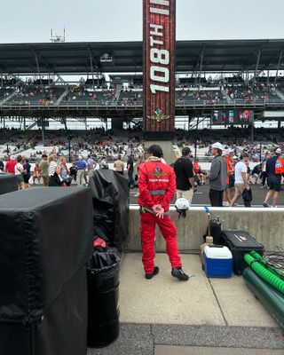 Staff and fans at the Indy 500.