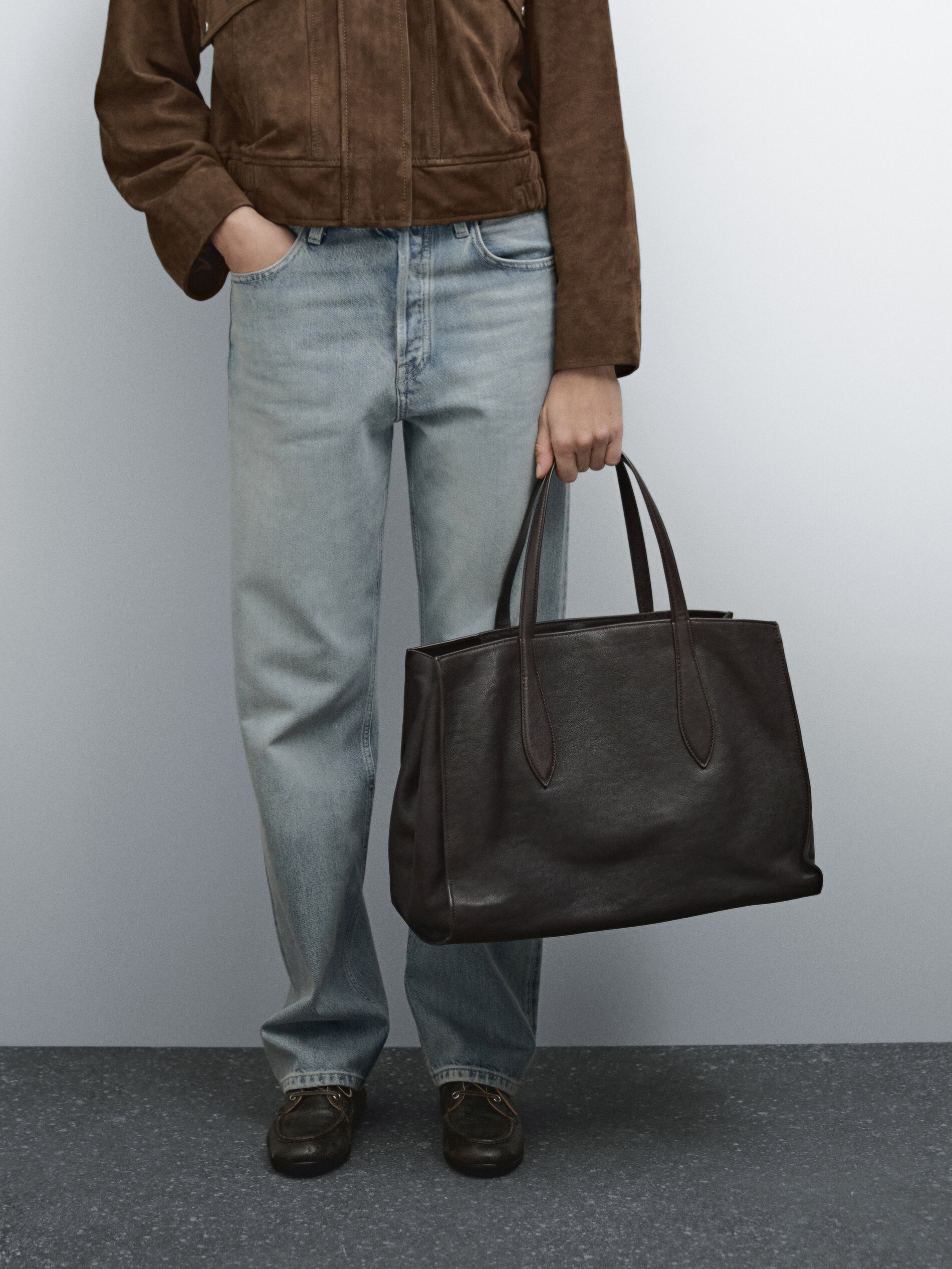Nappa Leather Maxi Tote Bag