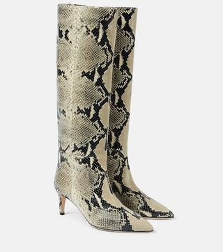 Stiletto 60 Snake-Effect Leather Knee-High Boots