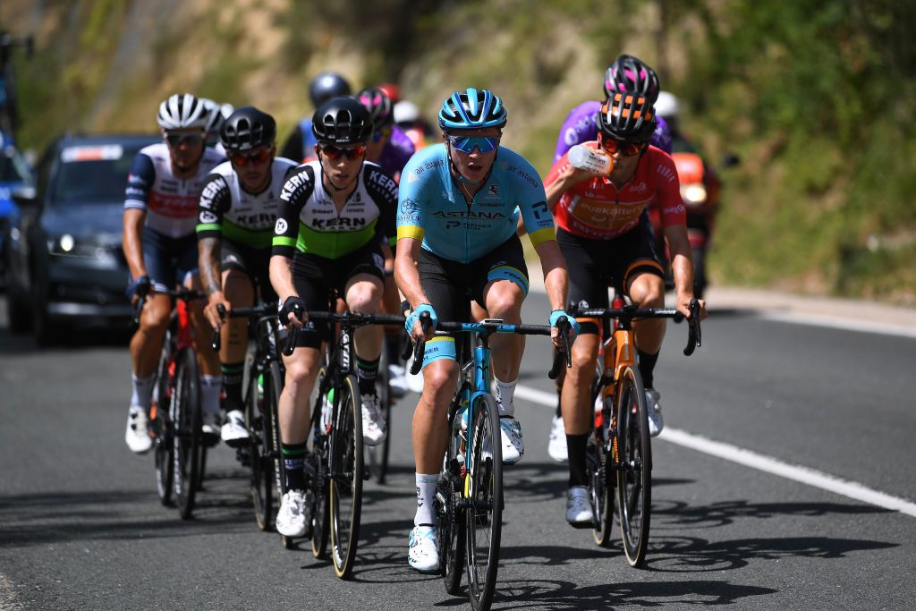 ESPINOSA DE LOS MONTEROS SPAIN JULY 30 Nikita Stalnov of Kazakhstan and Astana Pro Team during the 42nd Vuelta a Burgos 2020 Stage 3 a 150km stage from Sargentes de la Lora to Espinosa de los Monteros Picn Blanco 1486m VueltaBurgos on July 30 2020 in Espinosa de Los Monteros Spain Photo by David RamosGetty Images