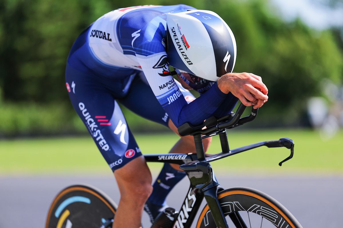 Picture by Alex Whitehead/SWpix.com - 21/06/2023 - Cycling - 2023 British National Road Championships - Croft Circuit, Darlington, England - Men's Elite Time Trial - Ethan Vernon of Soudal Quick-step