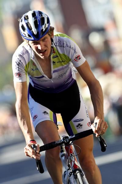 Thomas Rabou (Team Type 1) shows the strain of the climb.