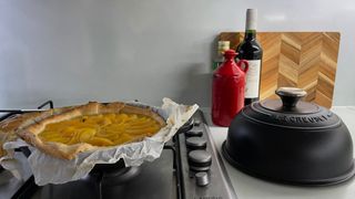 A fruit tart made in the Le Creuset Cast Iron Bread Oven