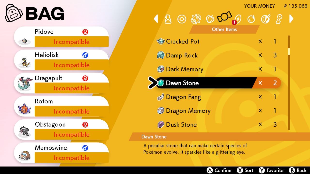 Pokemon Sword and Shield Dawn Stone