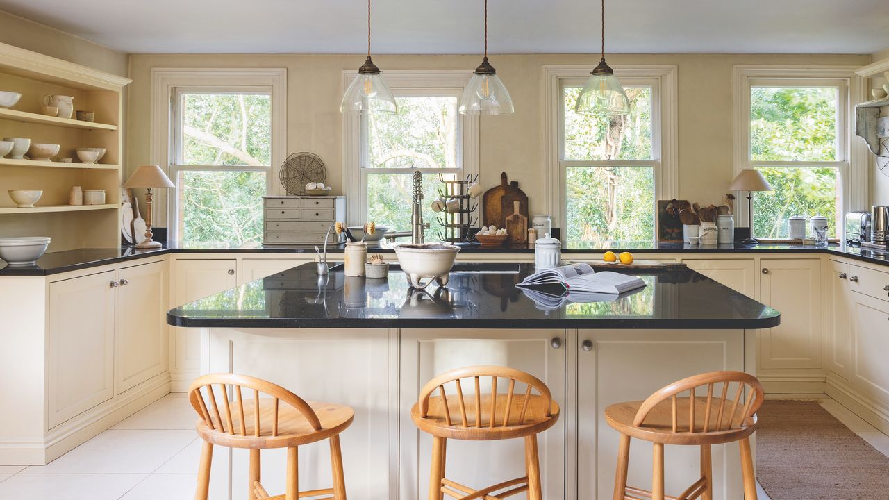 Surrey Victorian house decorated in neutral shades with vintage furniture