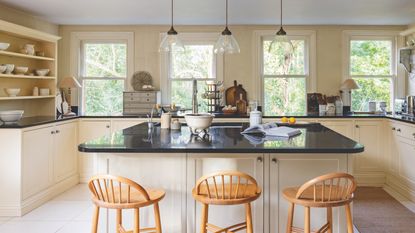 Surrey Victorian house decorated in neutral shades with vintage furniture