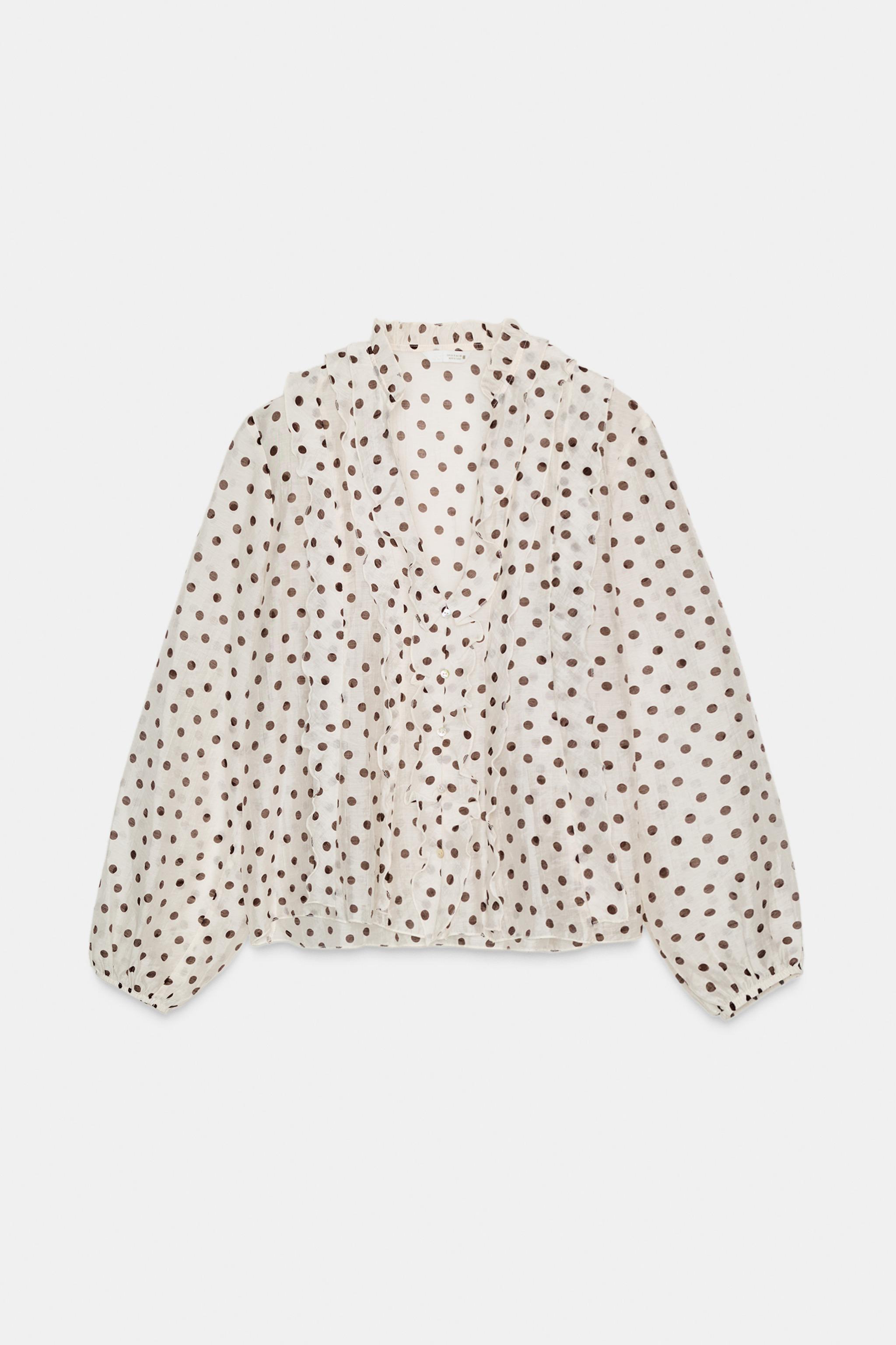 Polka Dot Ruffle Blouse