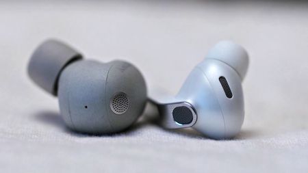 Sony WF-1000XM6 next to Samsung Galaxy Buds 4 Pro