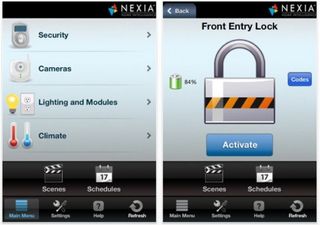 Nexia has separate apps for both iPhone/iPod touch and iPad that let you control everything from locks to cameras to thermostats to lighting.