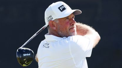 Lee Westwood takes a shot at the 2022 LIV Golf Bangkok tournament