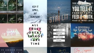 Examples of social graphics created with WordSwag