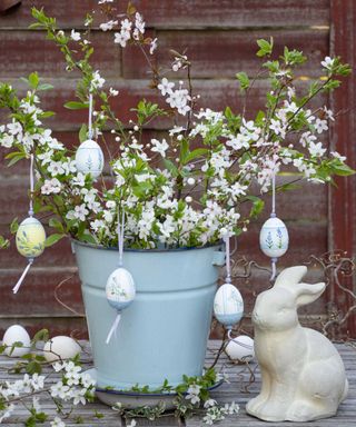 easter decor on branch