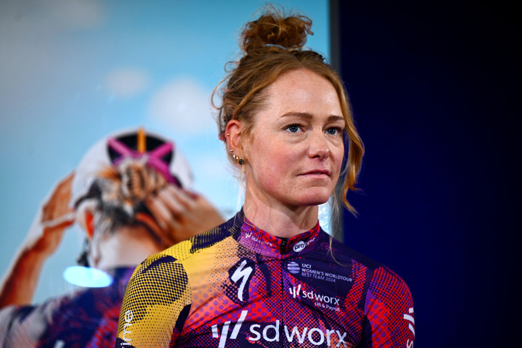 ANTWERP BELGIUM JANUARY 23 Geerike Schreurs of The Netherlands during the SD Worx Protime 2025 Team Presentation on January 23 2025 in Antwerp Belgium Photo by Luc ClaessenGetty Images