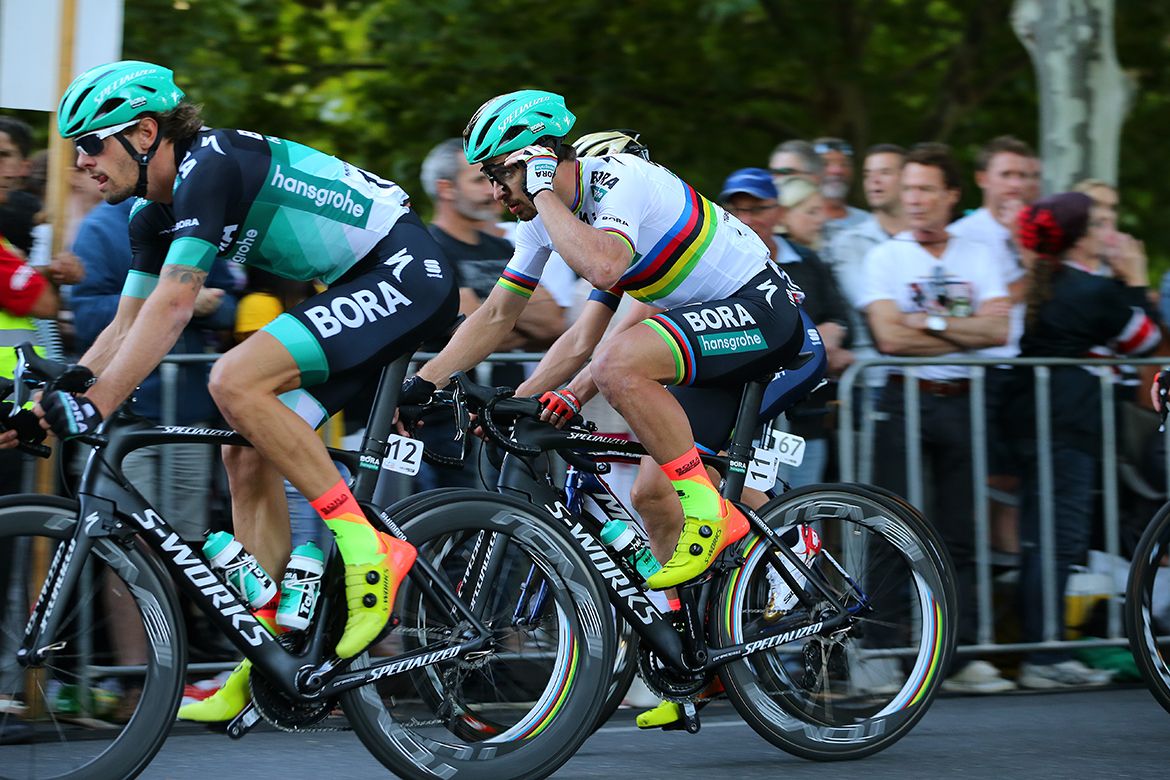 Peter Sagan (Bora-Hansgrohe) in action at the People's Choice Classic.