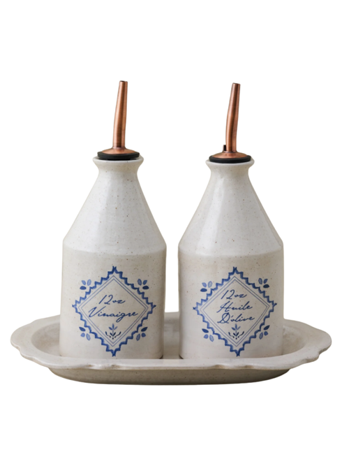 Juliet Ceramic Oil & Vinegar Pour Set