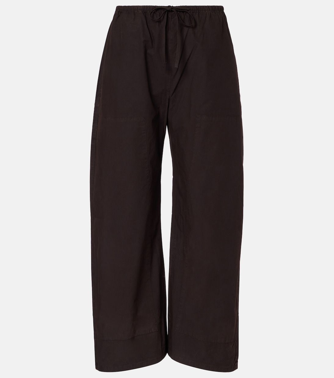 Kyoto Cotton Wide-Leg Pants in Brown - Leset