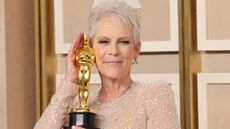 Jamie Lee Curtis, winner of Best Actress in a Supporting Role award for ‘Everything Everywhere All at Once’ poses in the press room