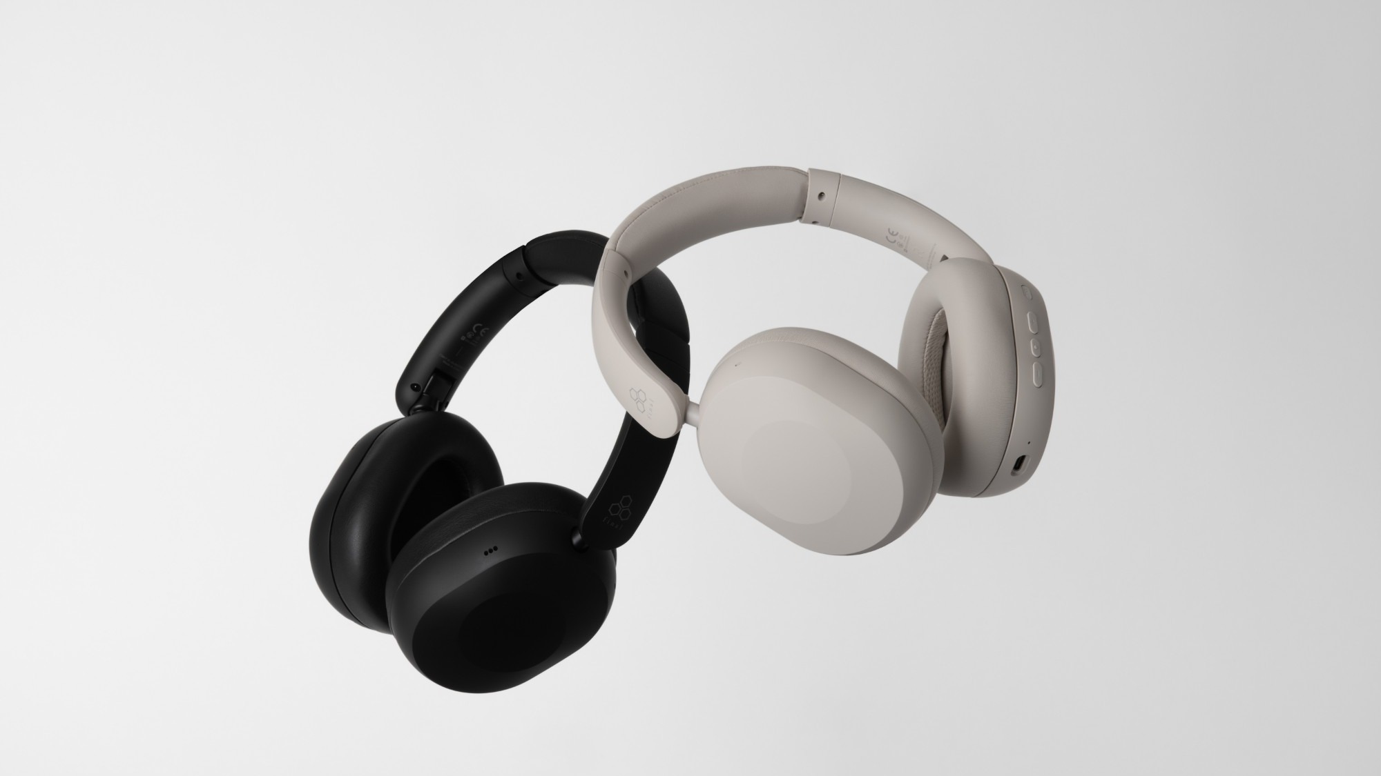Final UX1000 over-ear wireless headphones in Black and Greige