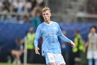 Cole Palmer of Manchester City Looks on during the UEFA Super Cup 2023 match between Manchester City FC and Sevilla FC at Karaiskakis Stadium on August 16, 2023 in Piraeus, Greece. (Photo by Harry Langer/DeFodi Images via Getty Images) transfer deadline day