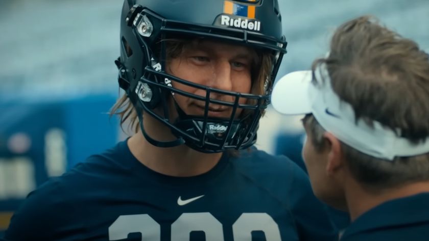 Glen Powell is shown in Chad Powers.